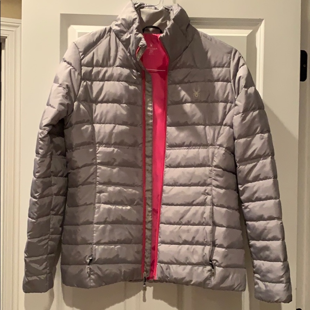 Spyder Down Jacket grey / pink